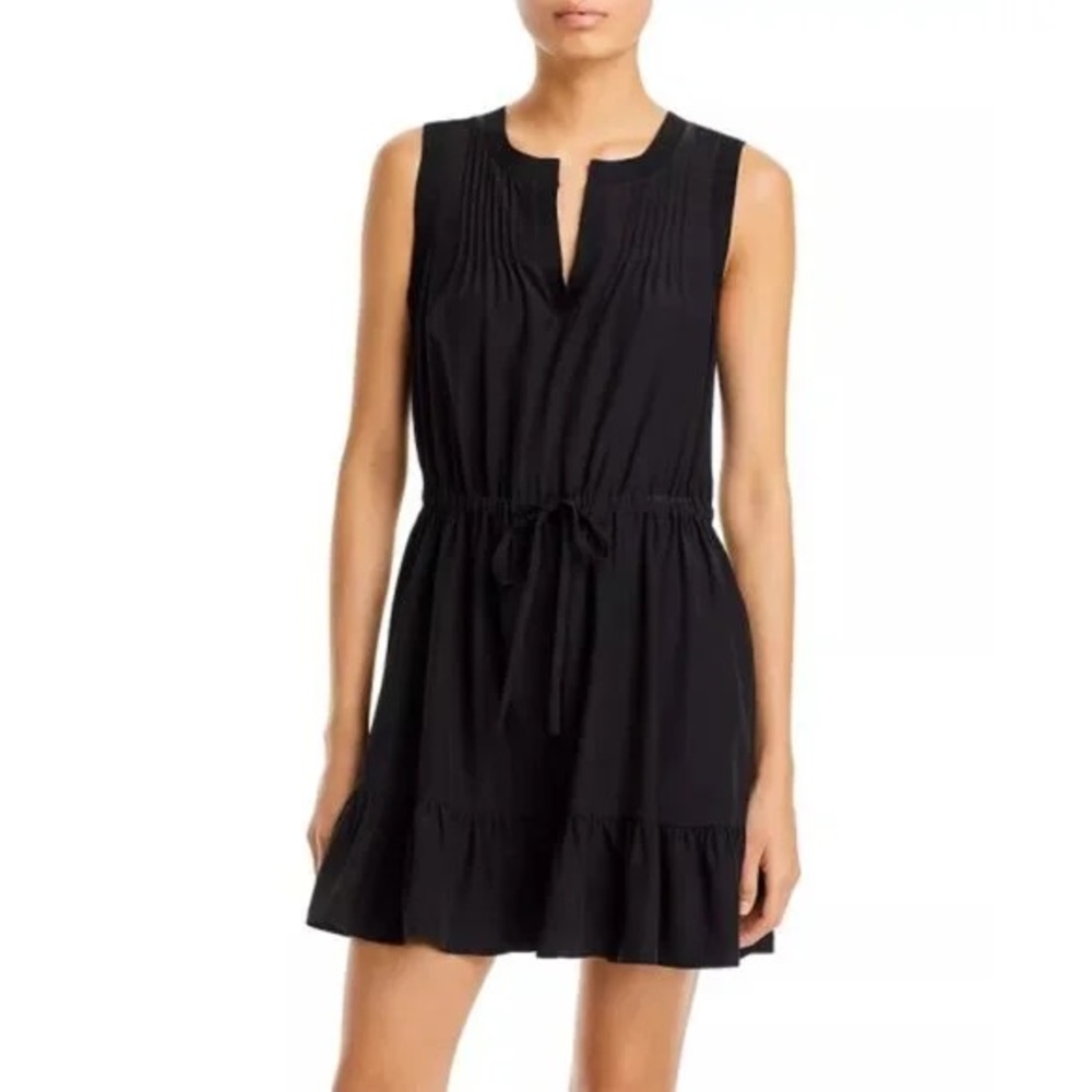 CINQ A SEPT Black Silk Mini Dress XS